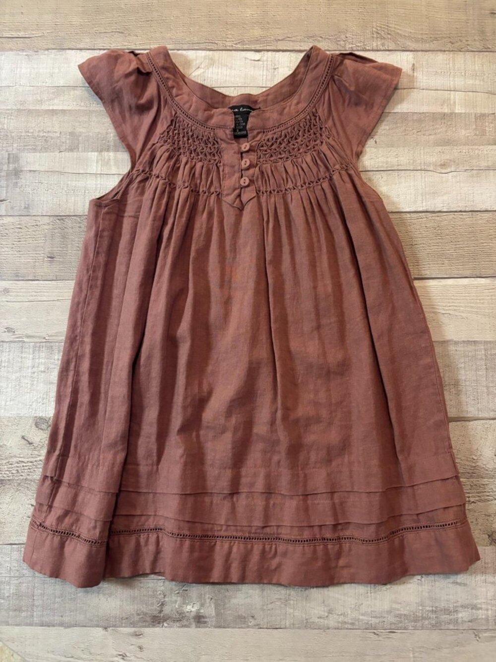 Marina Luna Dusty Pink Embroidered Blouse – Size Small